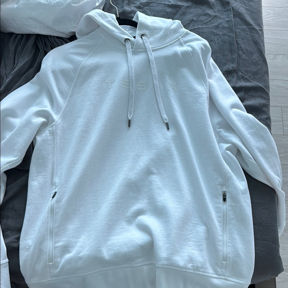Tesla white hoodie